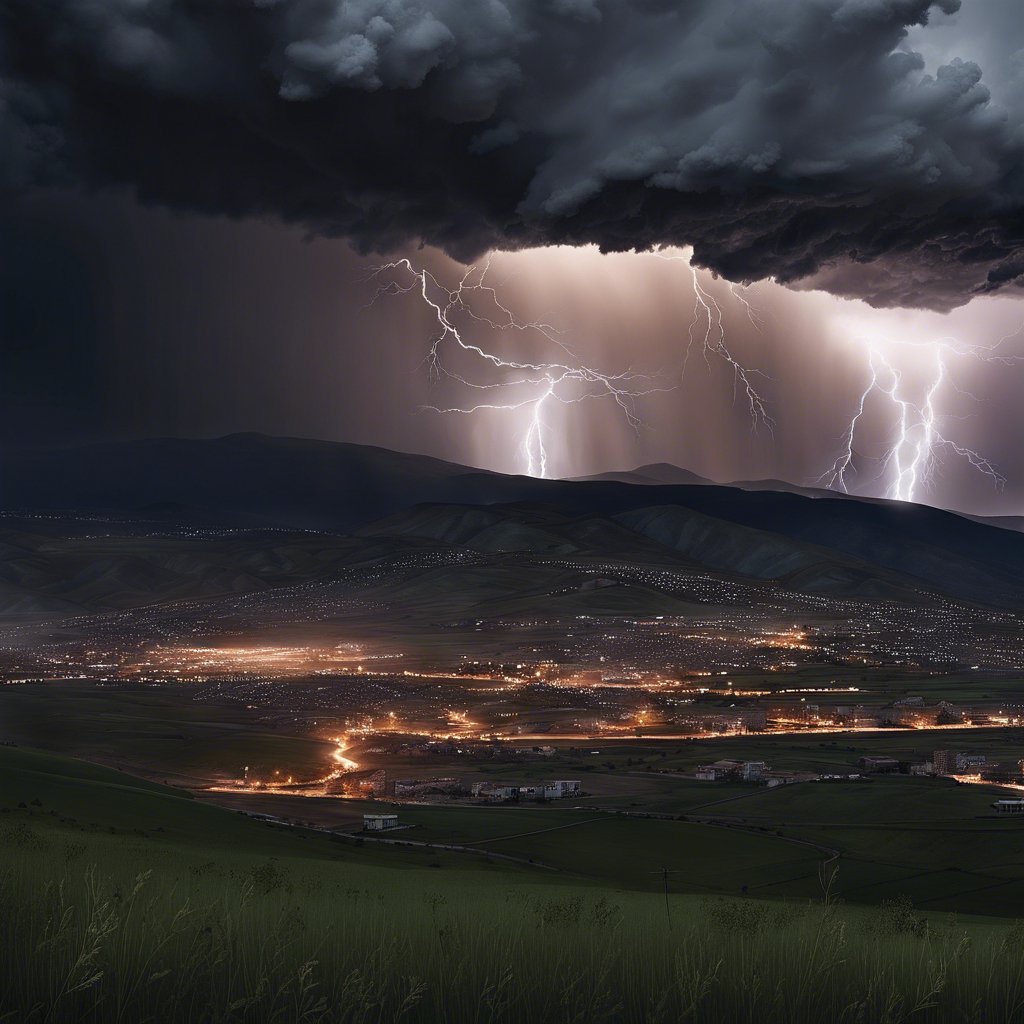 Erzincan Tercan İlçesi'nde Yıldırım Felaketi