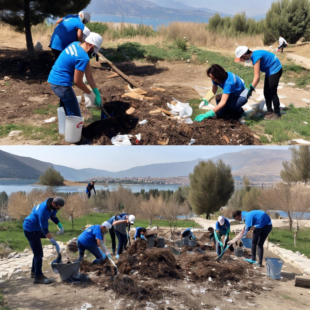 Çıldır Gölü Kenarındaki Kütük Ev Mesire Alanı Temizlendi