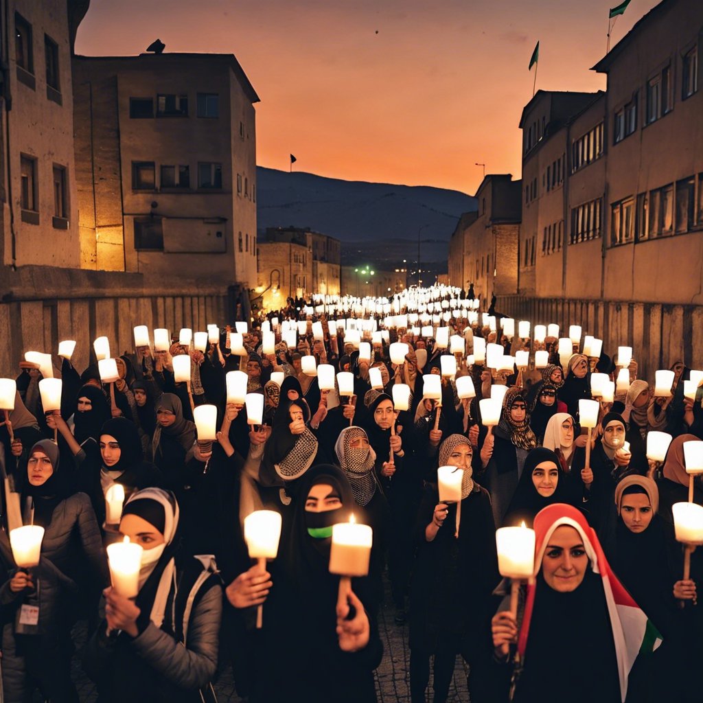 Erzurum'da Gazze'ye Destek İçin Sessiz Yürüyüş Devam Ediyor