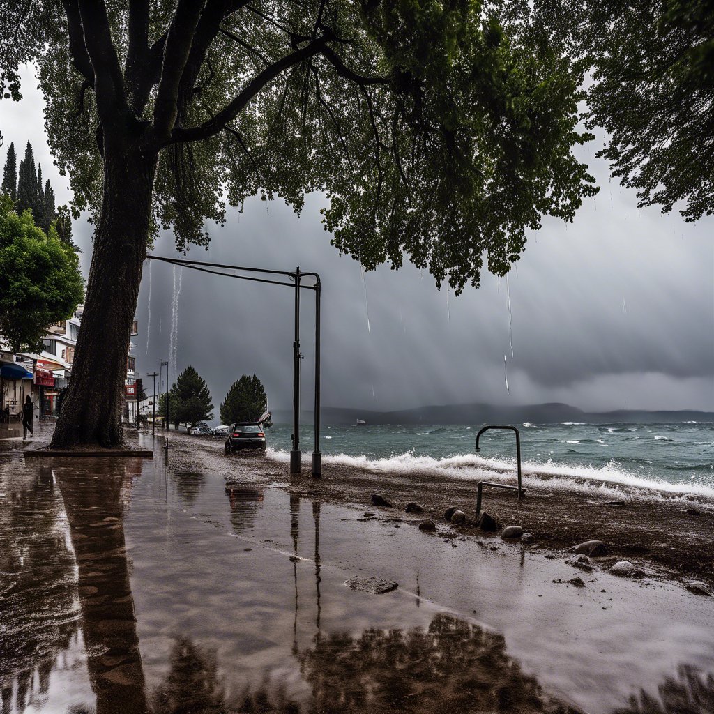 Mudanya Sahilinde 15 Metrekarelik Alana Yağan Şaşırtıcı Yağmur