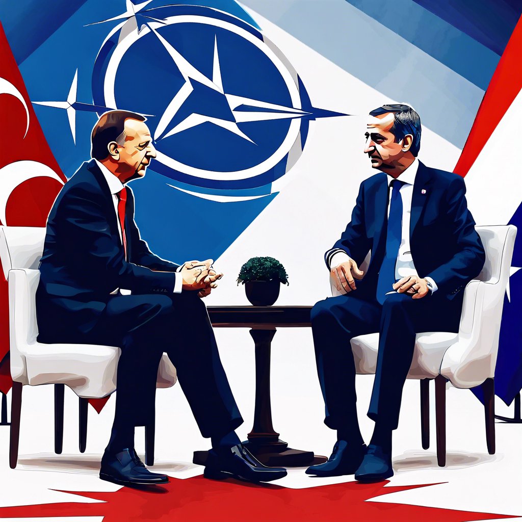 Cumhurbaşkanı Erdoğan, NATO Zirvesi'nde Yunanistan Başbakanı Miçotakis ile Görüştü